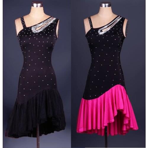 New Women Elegant Latin Dance Dress Feminina Black Ballroom Cha Cha/Rumba/Samba/Latina Dresses For Dancing