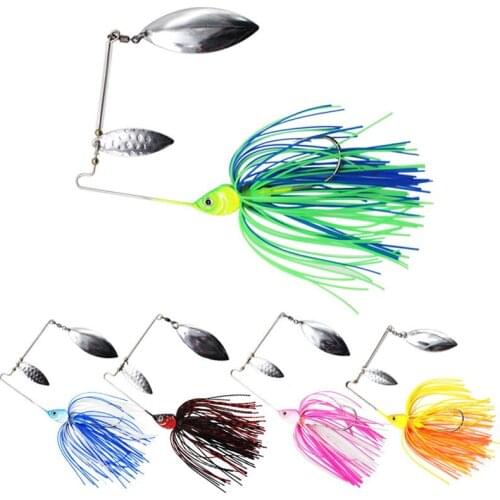 1PC 17g Buzzbait Spinner Fishing Lure Metal Spoon Colorful Rubber Bladed 3D Eyes Artificial Bait Wobbler Carp Fishing Tackle