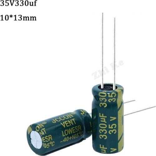 10 pcs Aluminum electrolytic capacitor 330 uF 35 V 10 * 13 mm frekuensi tinggi Radial Electrolytic kapasitor