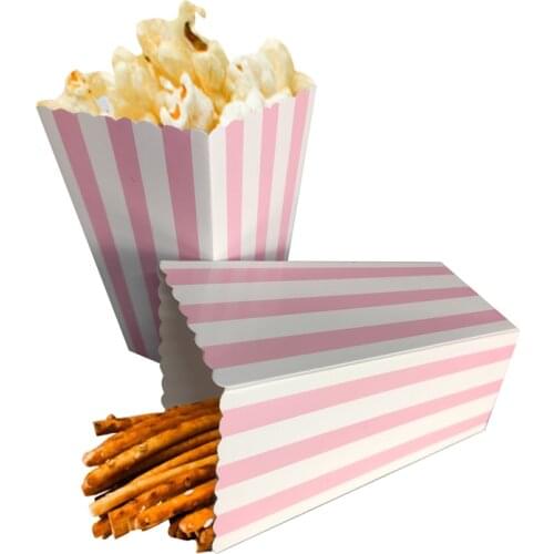 12Pcs Colorful Chevron Paper Popcorn Boxes Wedding Table Decoration Baby Shower Birthday Party Decorations Event Party Supplies