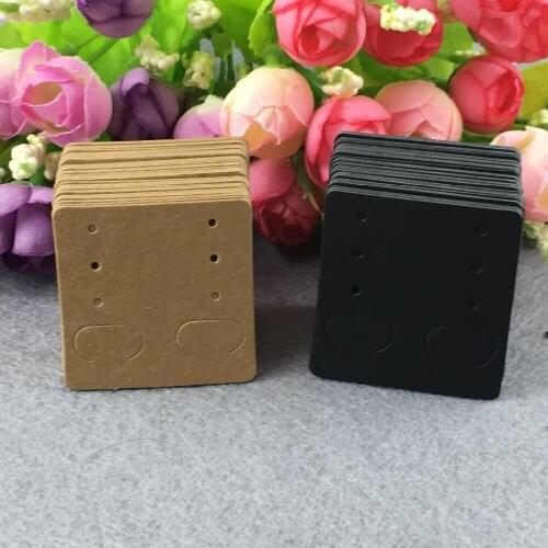 200PCS/Lot Kraft Earring Cards Blank brown Jewelry Card paper Earring Displays cards Custom Logo need add Cost Extra