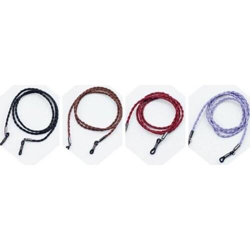 New 4 Colors 1pc Leather Eyeglass Cord Adjustable End Glasses Holder Colorful Leather Glasses Neck Strap String Rope Band