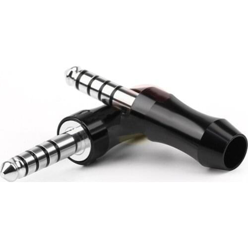 Jack Hifi Balance Plug 4.4mm 5Pole Gold/Rhodium Plating Minijack For Soldering Copper Audio Adapter Connectors DIY Black Silver