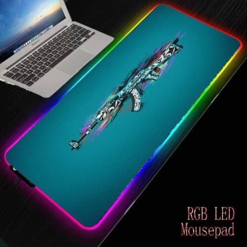 Mairuige Large Office RGB LED IlluminationMouse Pad Mat Game Gamer Gaming Mousepad Keyboard Compute Anime Desk Mat for CSGO Gun