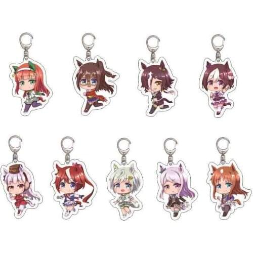 Anime Umamusume: Pretty Derby Taiki Shuttle Special Week Version Keychain Itabag Pendant Keyring School Bag Toy Cosplay Gift
