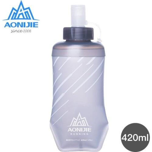 AONIJIE SD23 Compact TPU Collapsible 420ml Sports Hydration Nutrition Energy Gel Soft Flask Water Bottle Reservoir for Marathon