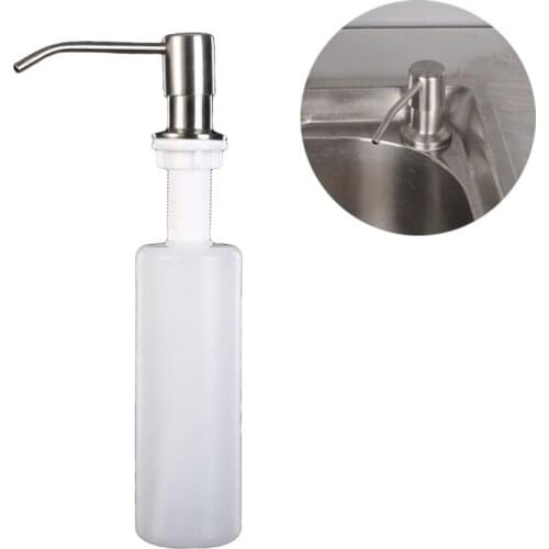 10.14 OZ Kitchen Sink Soap Dispenser Accessories Dishwashing Basin Pool Stainless Steel Detergent Detergent Bottle