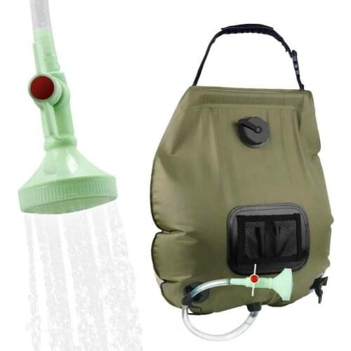 Shower Bag for Camping 5 Gallon/20L Solar Portable Bag with switch Hose and Shower Head for Outdoor Hiking Picnic Swimming
