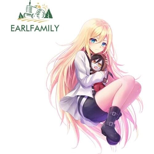 EARLFAMILY 13cm x 9.9cm for Angels of Death Rache Gardner JDM Car Sticker Scratch-Proof Air Conditioner Decal Laptop Decoration