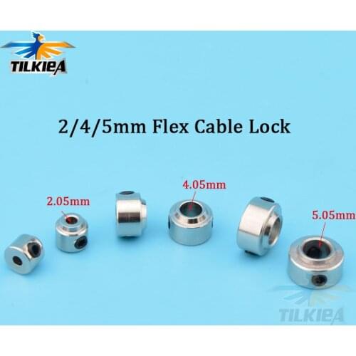 5pcs Metal 2mm/4mm/5mm Flex Cable Lock Flexible Shaft Clamp Anti-skid Shafts Lock for Rc Boat