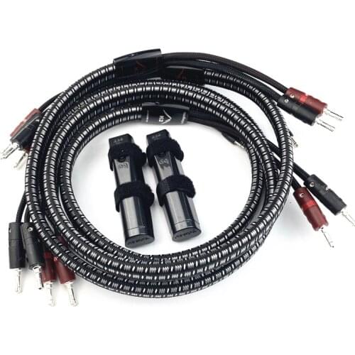 K2 Speaker Cable 72V DBS Silver Banana Spade Plug Bi Wire Speaker Wire