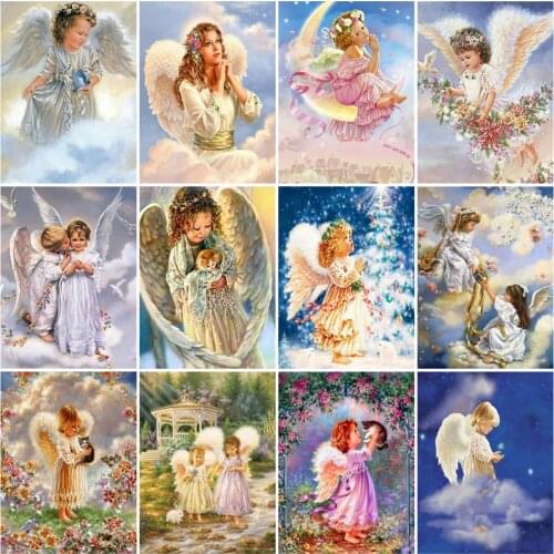 HUACAN Painting By Numbers Angel Wall Art Unique Gift Hand Painted On Canvas Picture By Numbers Figure For Living Room