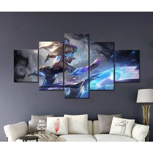The Bestial Huntress Dawnbringer Nidalee Legends League Game Character Poster Artwork Canvas Paintings for Bedroom Wall Decor