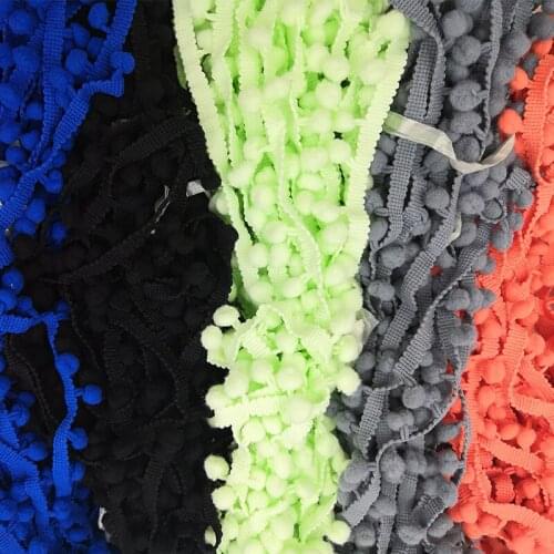 20 Yards 10 mm MINI Pearl Pompom Fringe Ribbon Pom Pom Trim Ball Sewing Lace Kintted Fabric Handmade DIY Craft Accessories