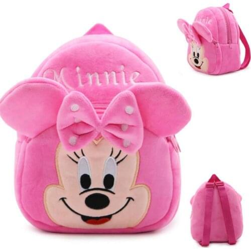 Disney Mickey Mouse Bag Mini Backpack Kids Plush Small Bag Minie Mouse Spiderman Winnie the Pooh Rabbit Kawaii Bag