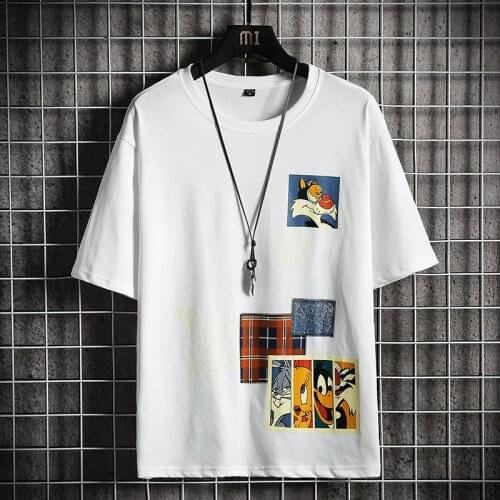2021 Brand Cotton Mens New Summer Hip Hop Short Breathable High Quality Popular Sleeve Fashion Casual T-shirt Short Sleeve