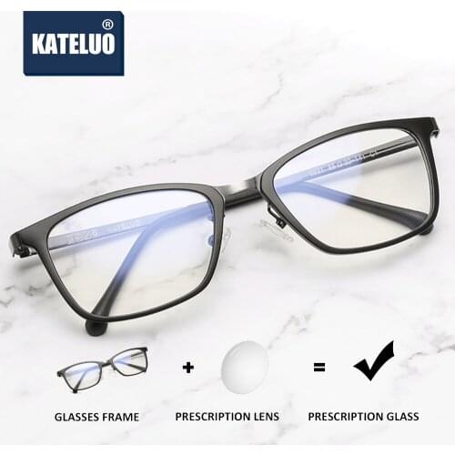 KATELUO Alloy Photochromic Prescription Glasses Optical Eyeglasses Frame Myopia Eyeglasses Glasses Frame for Men 9931