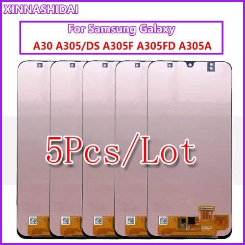 Wholesale 5 Pcs/Lot For Samsung Galaxy A30 A305/DS A305F A305FD LCD Panel Touch Screen Display Digitizer Assembly