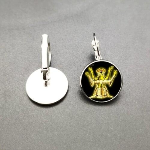 The initial 12 handmade constellation Aries Taurus Cancer Virgo Sagittarius Capricorn Pisces Leo golden glass pendant earrings