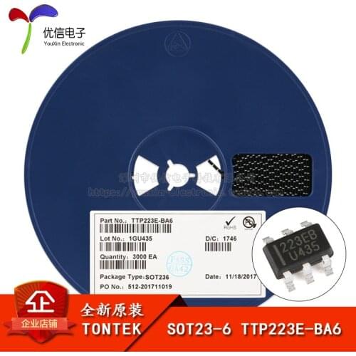 Genuine original patch TTP223E-BA6 SOT23-6 single key touch detection chip