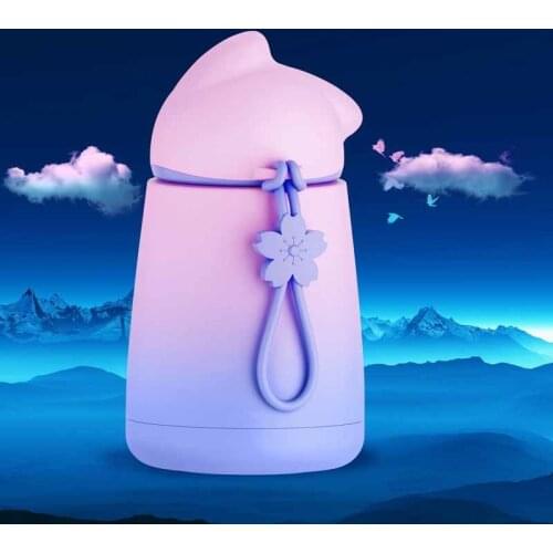 Student Children Portable New Design of Animal Modeling Portable Vacuum Cup Gradient Color Cat Bottle Coffee Thermals Flask