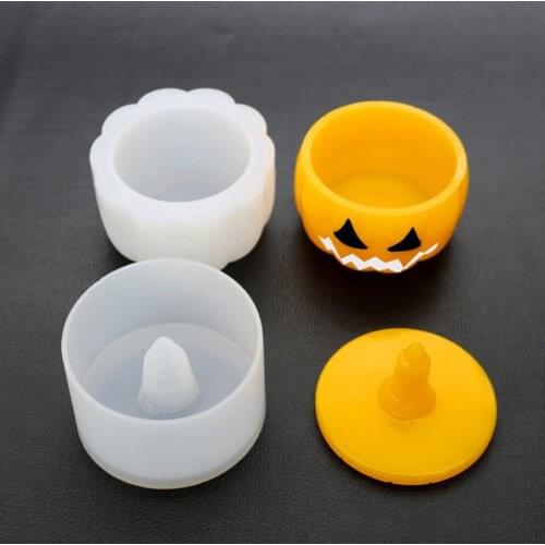 DIY Crystal Silicone Storage Box Mold Halloween Pumpkin Storage Box Table Decoration Handmade Jewelry Resin Molds