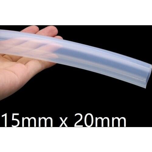 Transparent Flexible Silicone Tube ID 15mm x 20mm OD Food Grade Non-toxic Drink Water Rubber Hose Milk Beer Soft Pipe Connect