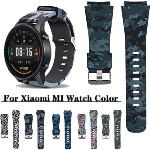 For Xiaomi MI Smart Watch Color Strap Camouflage Pattern Silicone Watchband Wristband Sport Bracelet 22mm Watch band