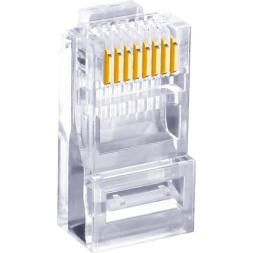 100x Gold Plated RJ45 Cat5 Connector 8P8C UTP Network Cable Crystal Heads Unshielded Ethernet Modular Plug Accessories