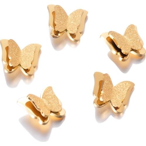 Stainless Steel Charms Lovely Butterfly Handmade Craft Pendant Fashion DIY Jewelry Making Necklace Earrings For Women