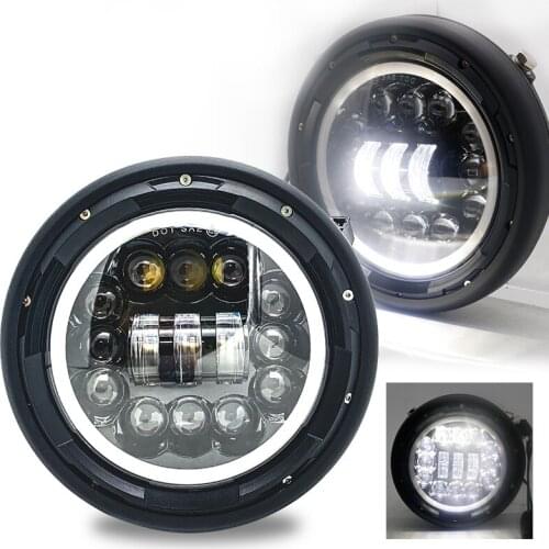 7.5 INCH LED Headlight Motorcycle Hi&Lo DRL Phare Farol Moto Headlamp Head Light for Harley Honda Yamaha Cafe Racer Chopper