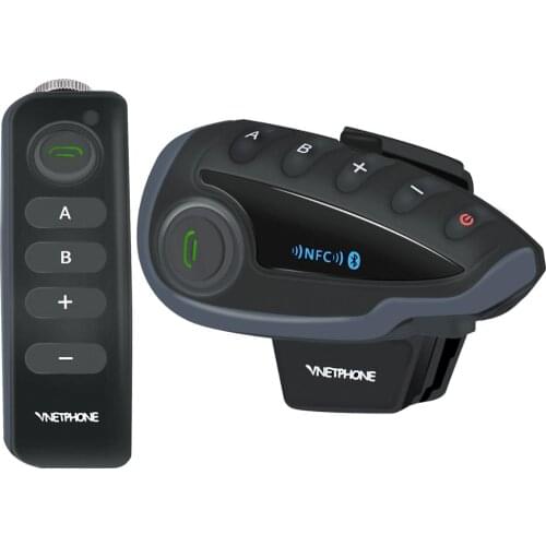 VNETPHONE V8 Motorcycle Interphone Headset Helmet Intercom NFC Remote Control 1200M Full Duplex Talking FM Radio Head