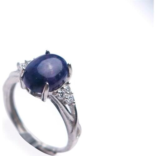 South African Genuine Natural Blue Sugilite Gems Rings Women Men Adjustable Size Fashion Wedding Ring