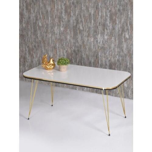 Medium Coffee Table Kr Double Gold White Wire Foot