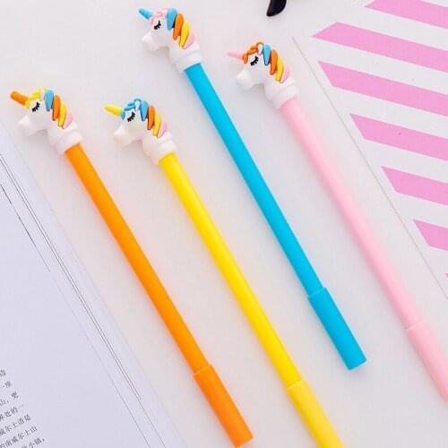 1PCS New Lovely Cartoon Creative Rainbow Colt Gel Pen Student Stationery Novelty Gift School Material Office Supplies