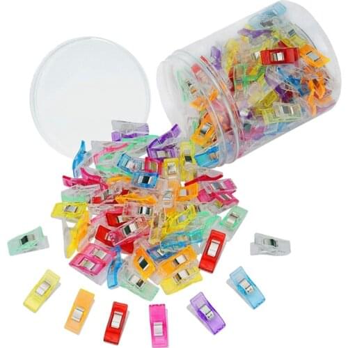 100PCs Sewing Clips Plastic Clips Quilting Crafting Crocheting Knitting Safety Clips orted Colors Binding Clips Paper
