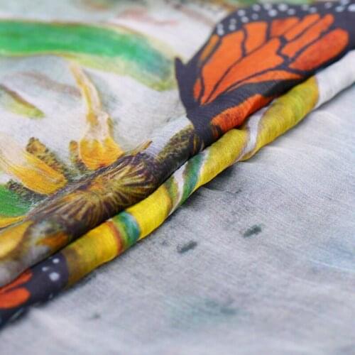 130cm*140cm Plain Pure Silk Fabric Gauze Tecido For dress B257