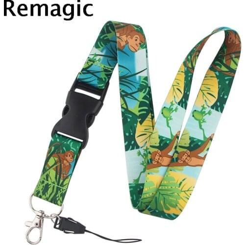 20pcs Monkey Chimpanzee Leopard Lanyard for Key Phone Cool Neck Strap Lanyard Camera Whistle ID Badge Cute webbing ribbon Gift
