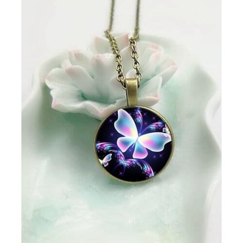 2019 New Beautiful Color Butterfly Pendant Necklace Jewelry Necklace