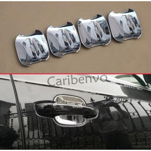 Car Styling Molding Mirror Chrome Door Handle Cups Glossy Overlay For Audi Q7 4M 2016 2017 2018 Protector Surrounds Accessories