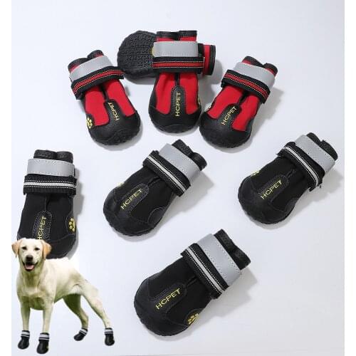 4pcs Pet Dog Cat Sports Shoes Mountain Pets Waterproof Reflective Golden Retriever Samos Husky Anti-slip Snow Dog Boots