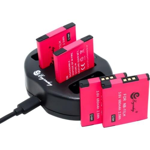 4pack NB-11L NB-11LH Li-ion battery & Dual Charger For Canon A2600 A3500 A4000IS IXUS 125 132 140 240 245 265 155 HS