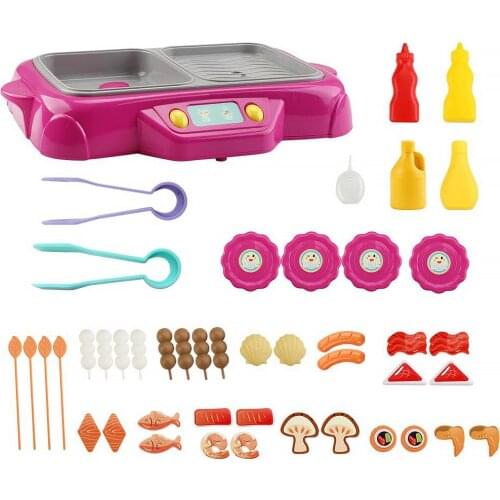 45PCS Kitchen Play Toys Mini Rotatable Hot Pot Barbecue Food Bottles Early Educational Toys for Kids Children