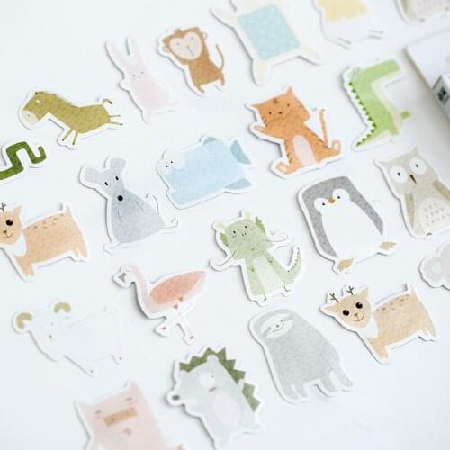 50 Pcs/Set Kawaii Cartoon Animals Mini Sticker Mobile Decorative Stickers Scrapbooking DIY Craft Stickers