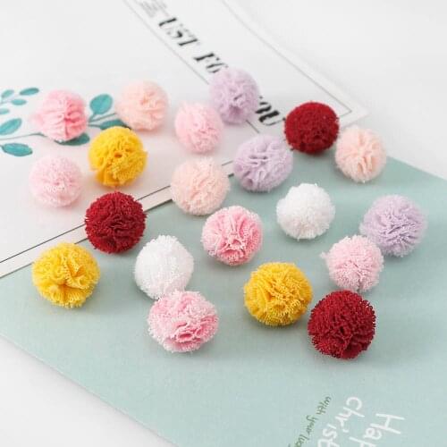 7 Colors 20pcs DIY Pompon 1.5cm Pompoms Trim Ball for Sewing On knitted keychain scarf shoes Hats DIY Jewelry Accessories
