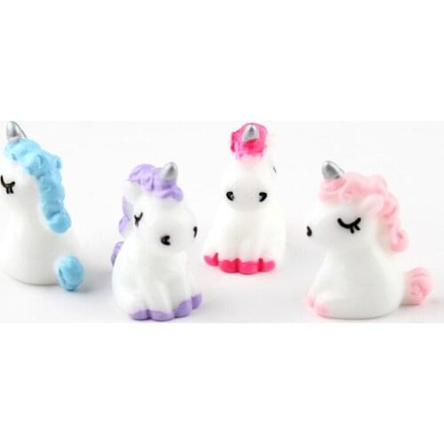 4pcs 1:12 Scale Doll House Accessories Resin Unicorn Dollhouse Decoration Gift Toys for Children