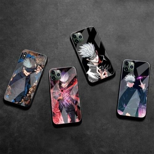 Jujutsu Kaisen Gojo Satori Phone Case Tempered Glass For iPhone 12 pro max mini 11 Pro XR XS MAX 8 X 7 6S 6 Plus SE 2020 case