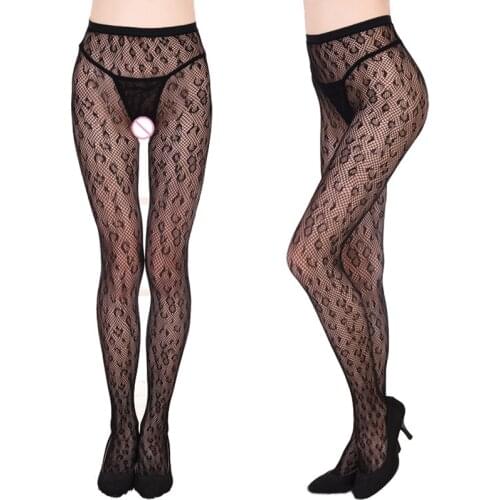 New Women Ladies Sexy stockings Black Fishnet mesh Pantyhose Stockings leopard high tights medias de mujer sexy lingerie 019