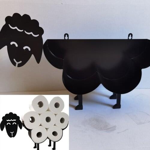 Creativity Sheep Decor Toilet Paper Holder ,Free Standing Bathroom Tissue Storage Toilet Roll Holder Wall Mounted Towel holder