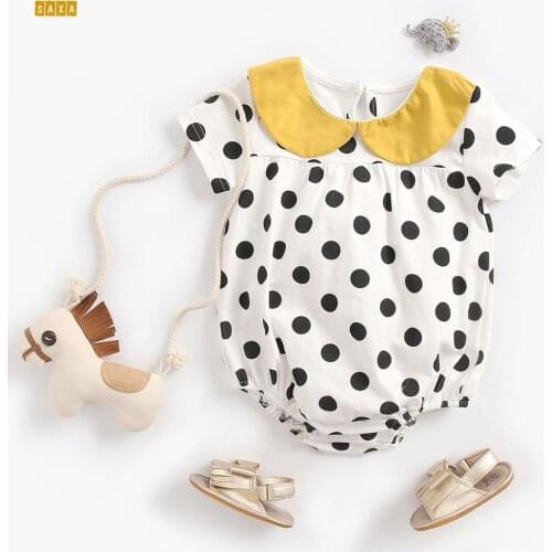 Baby jumpsuit polka dot baby romper cotton newborn baby clothes summer short-sleeved jumpsuit bodysuit for newborns